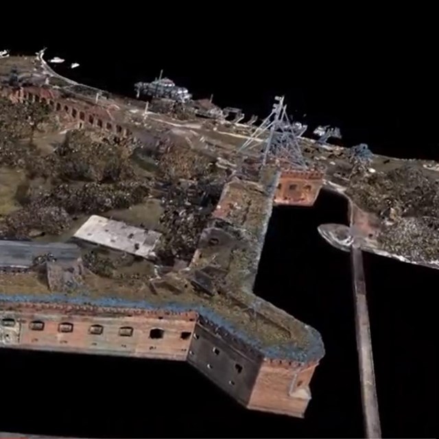 Point-cloud rendering of Fort Jefferson