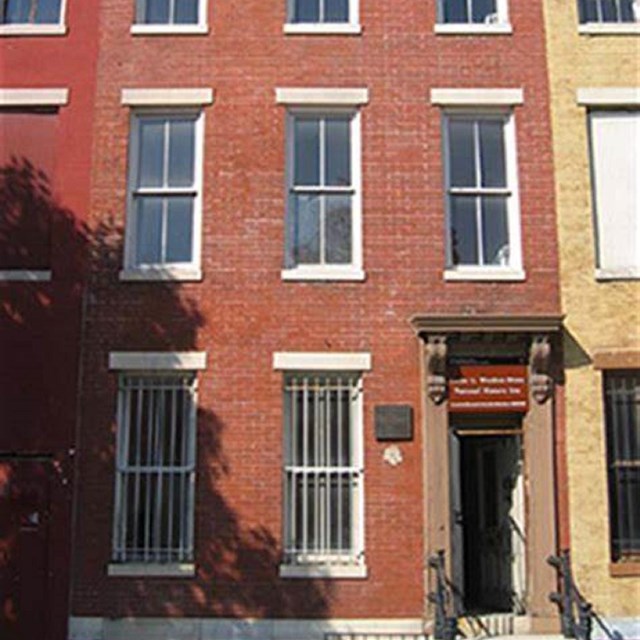 A brick rowhouse