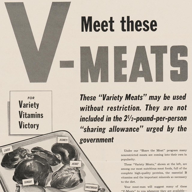 Advertisement for Victory Meats