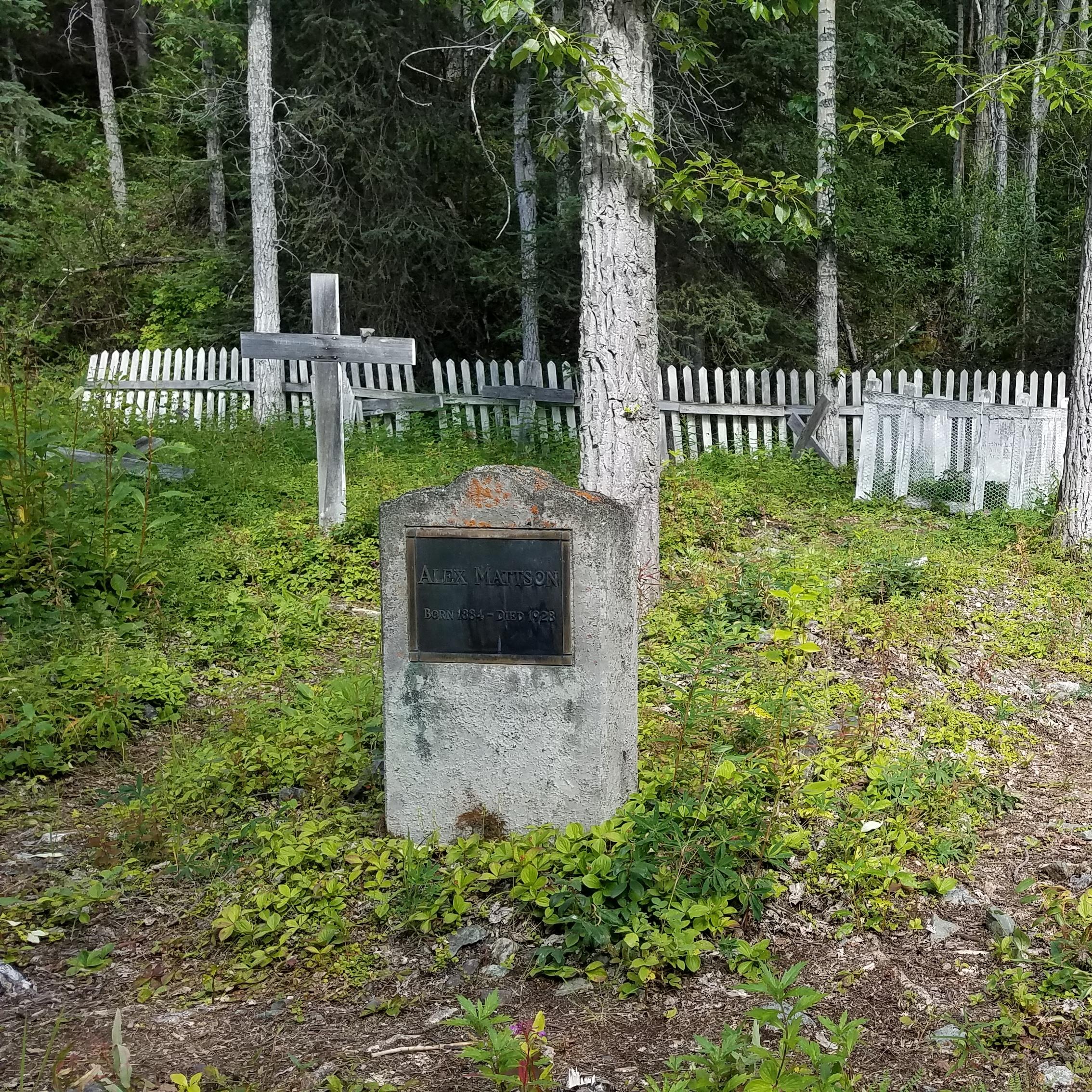 Cemetery with wooden crosses
