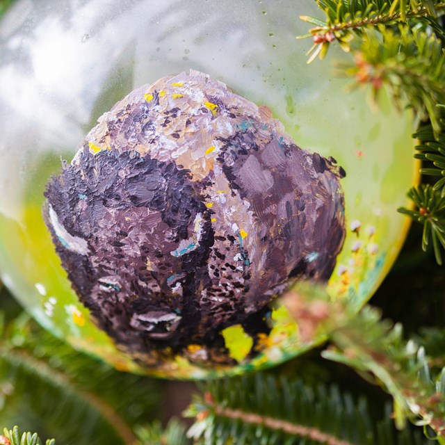 Painted bison ornament