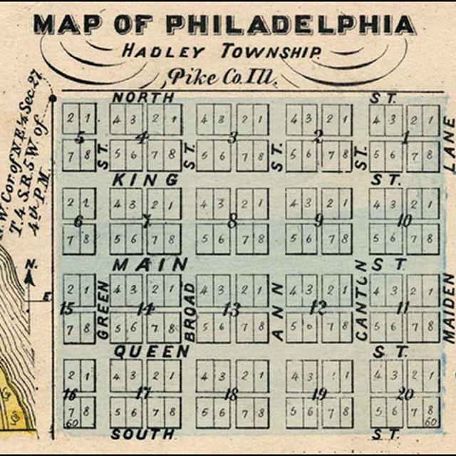 Town map of house plots. Photo: University of Illinois, Urbana-Champaign