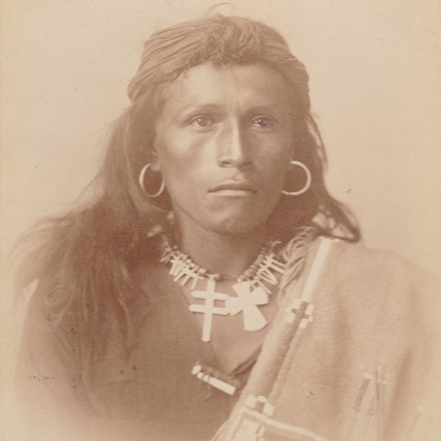 Sepia photo of American Indian man