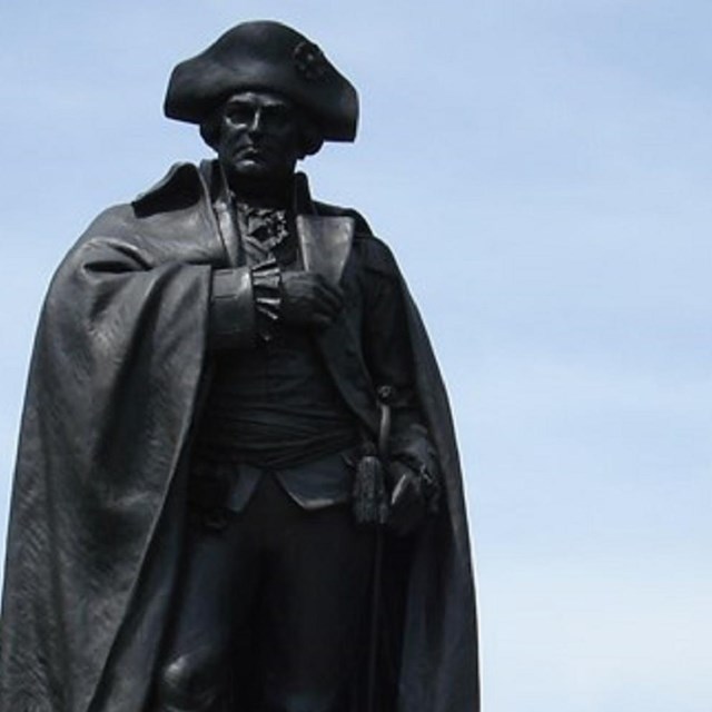 Standing statue of General von Steuben