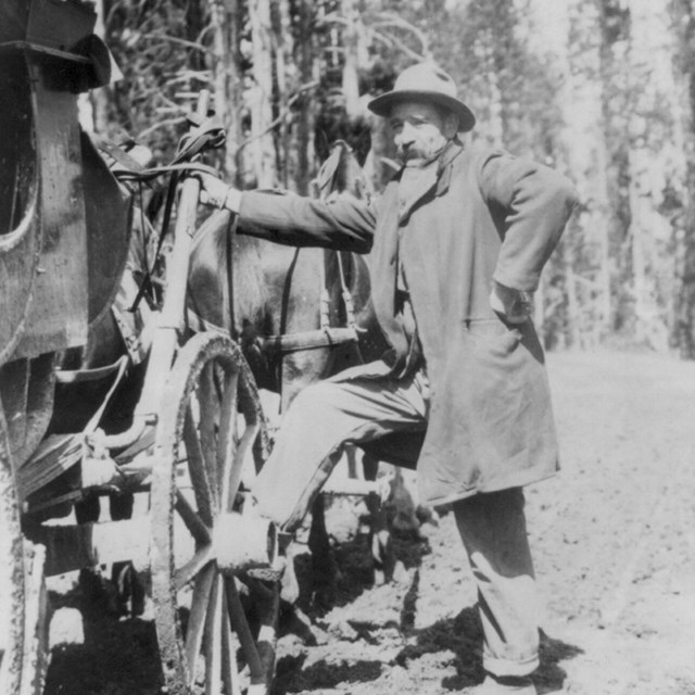 Joe Knowles, our driver; an artist w. the lines, Yellowstone Natl. Park