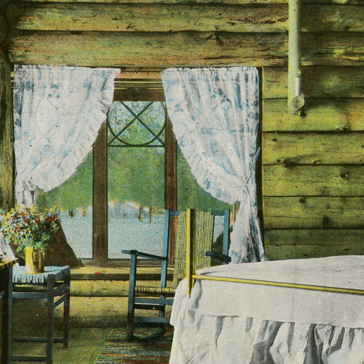 No. 167 - Old Faithful Inn Bed Room, Yellowstone Park (Postcard)