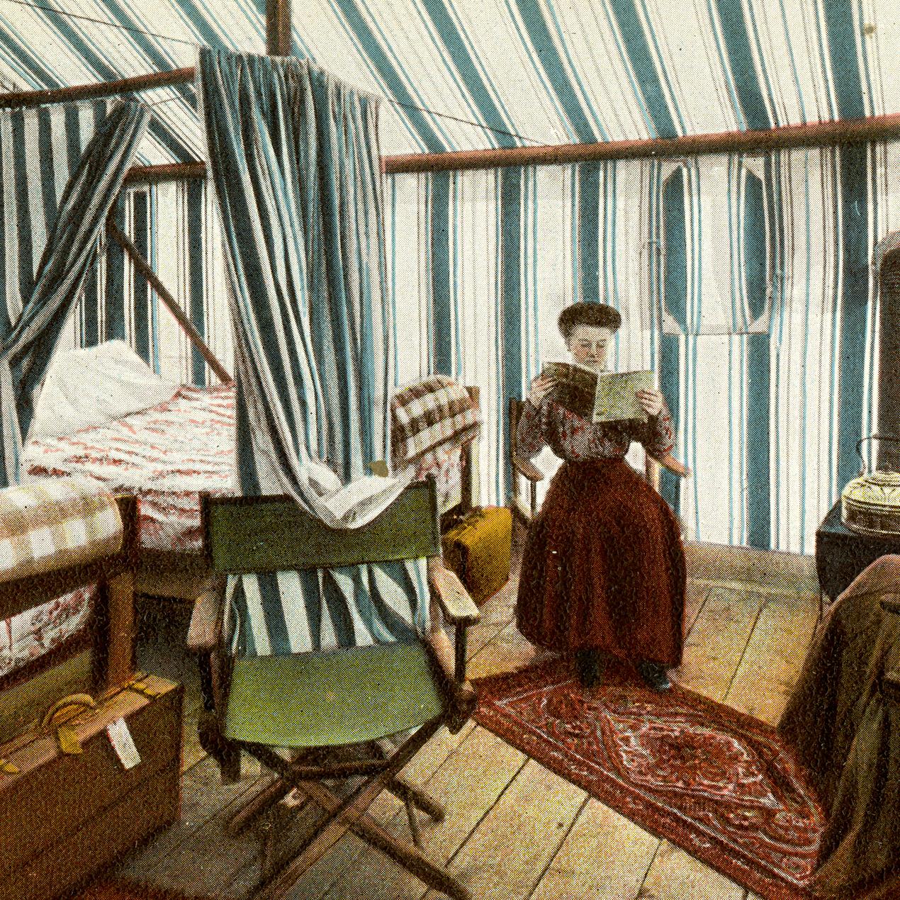 Wylie Series No. 3, A Wylie Two-Compartment Tent Interior - Yellowstone Park (Postcard)