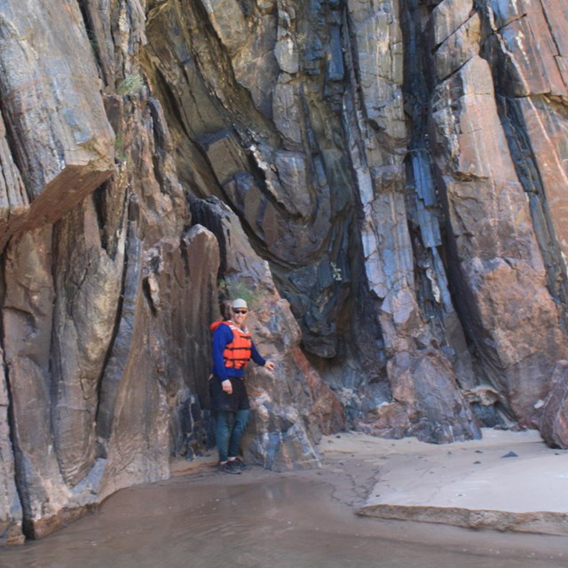 Photo of tightly folded rocks