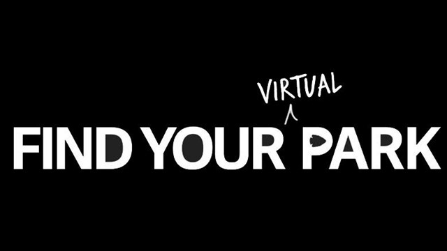 Black banner with white text reading "Find Your Virtual Park"