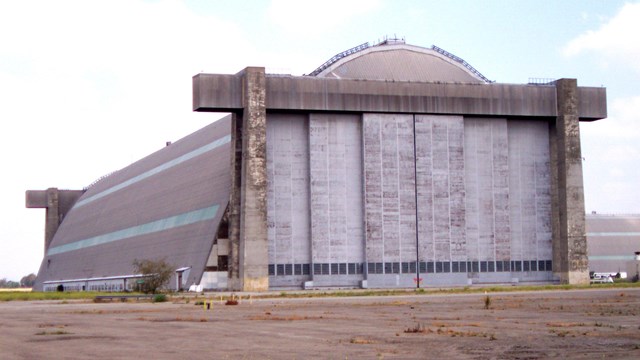 A very large building with imposing double doors