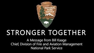 Title slide of the video, Stronger Together with NPS logo, black background.