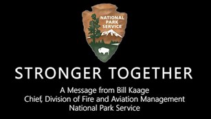 Title slide of the video, Stronger Together with NPS logo, black background.