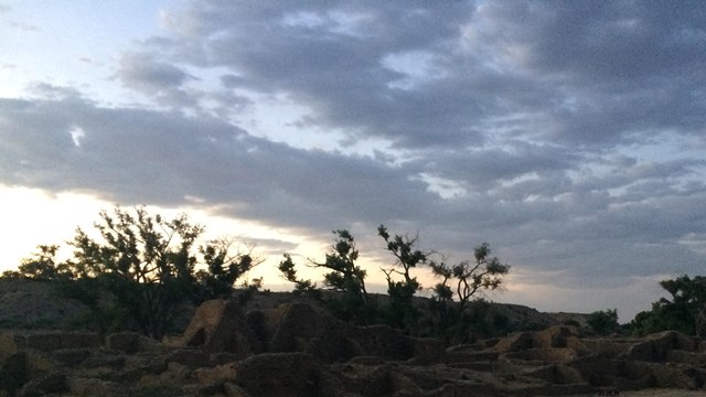 Sunrise at Aztec Ruins