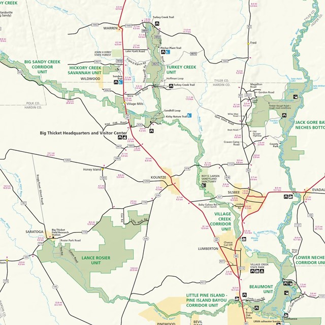 screenshot of the main park map showing units and highways