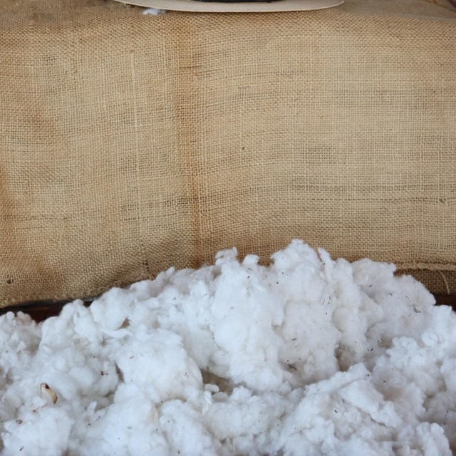 Bale of cotton at Slater Mill