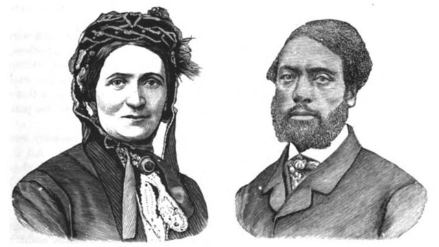 Printed portraits of Ellen and William Craft.
