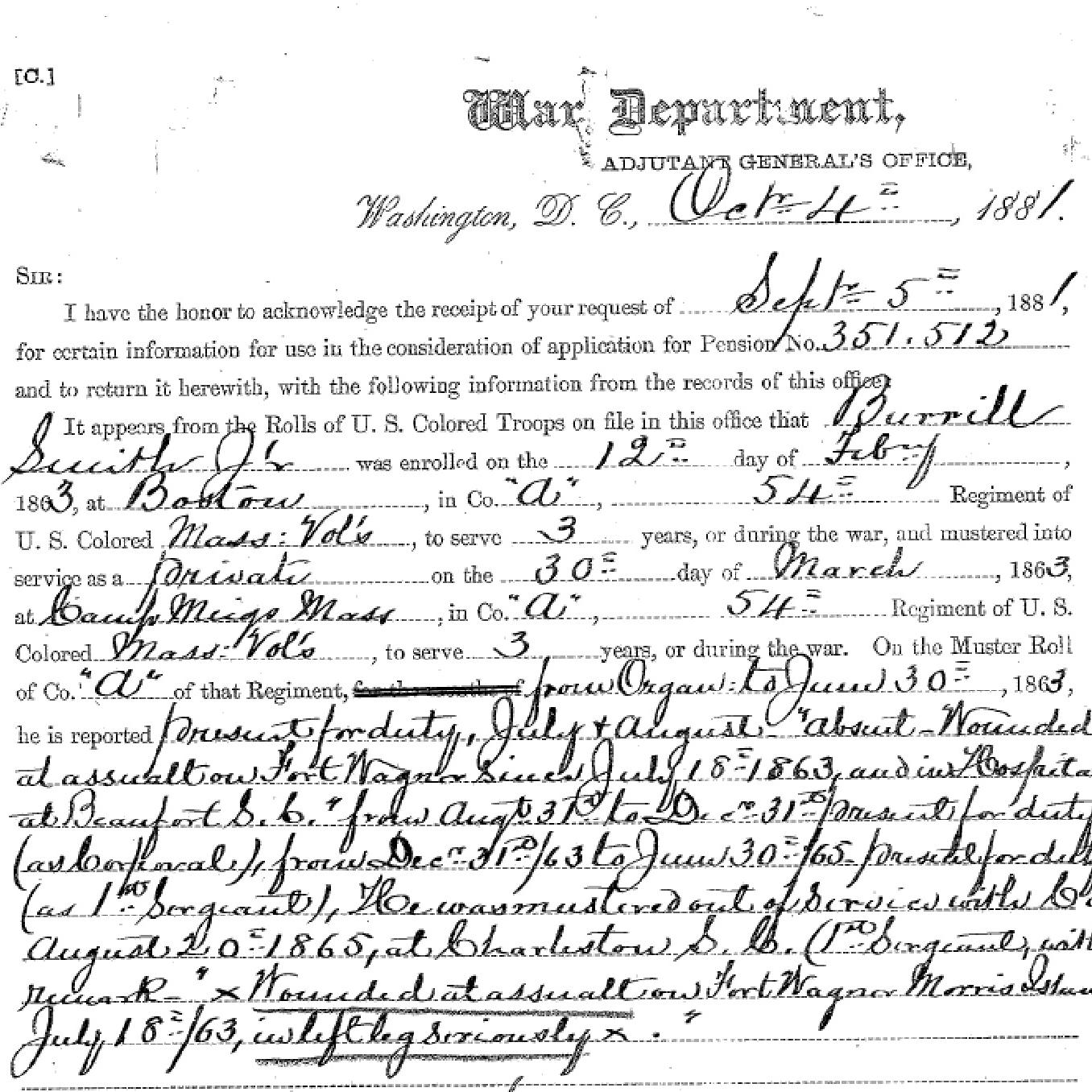 Pension record of Burrill Smith Jr.