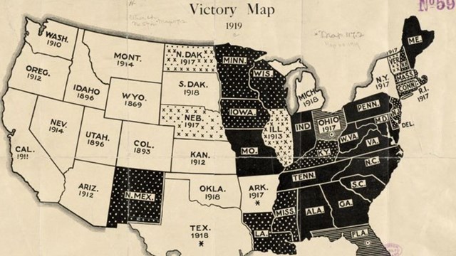 1919 Women's Suffrage Victory Map