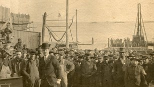 Noank Shipyard, CT, "Noon Revival Meeting," 1917