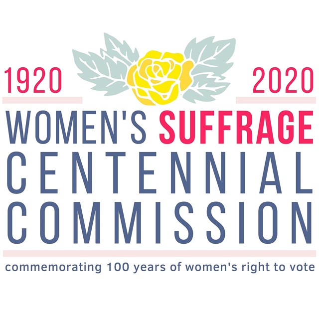 Yellow flower logo for the Women's Suffrage Centennial Commission