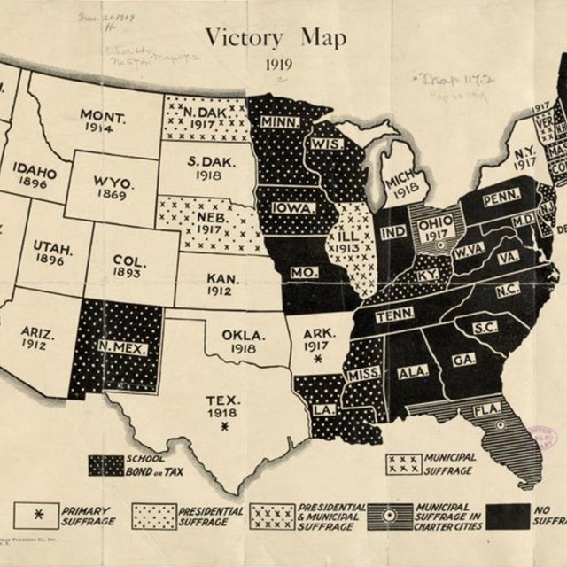 1919 Women's Suffrage Victory Map