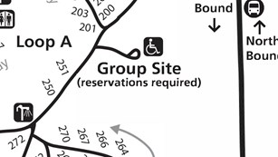 Map of Sunset Campground Group Site