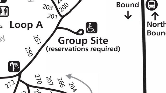 Map of Sunset Campground Group Site