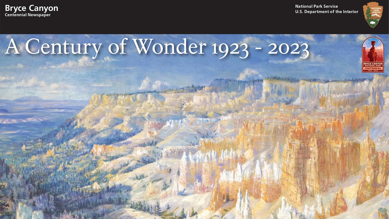 An illustration of the Bryce Canyon Amphitheater painted in oil on canvas.
