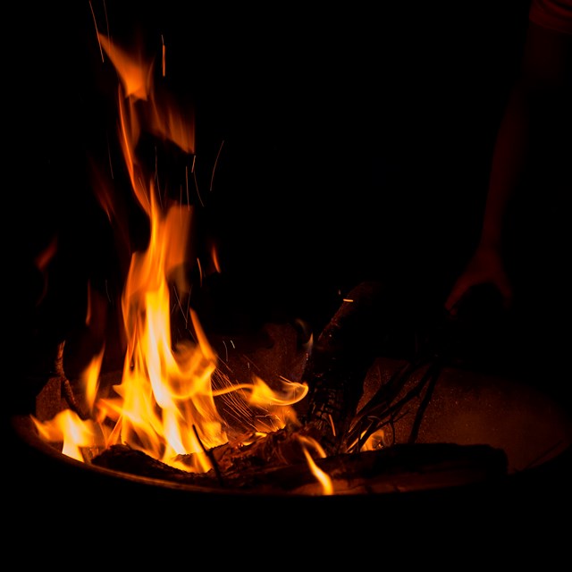 Flames against a black background.