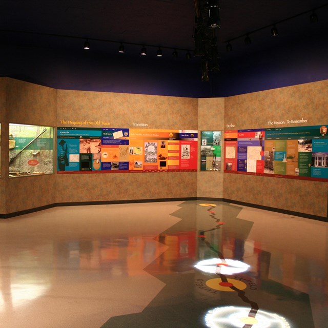 The interior of the Natchez Trace Parkway Visitor Center