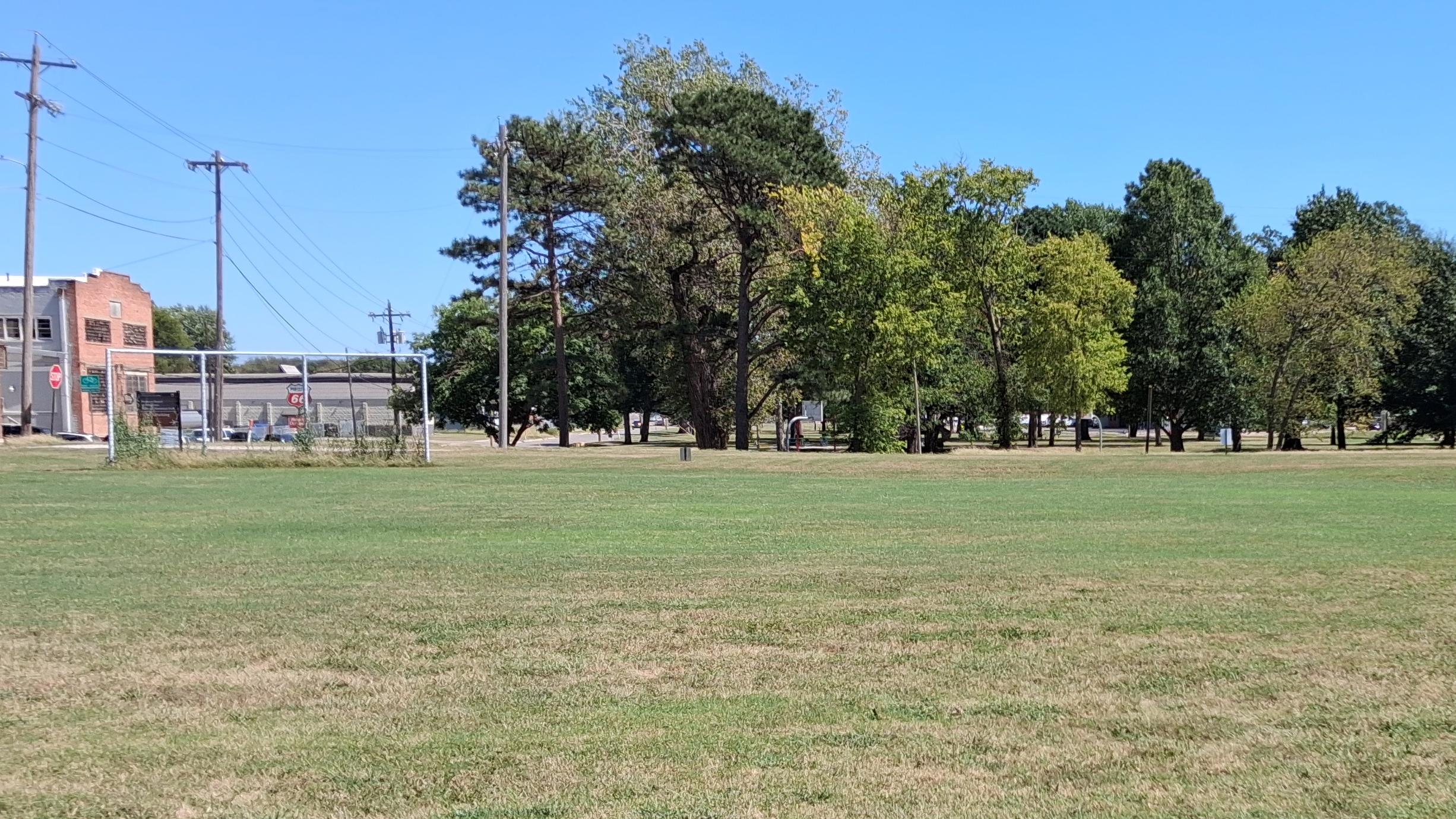 Parking lot and historic backstop