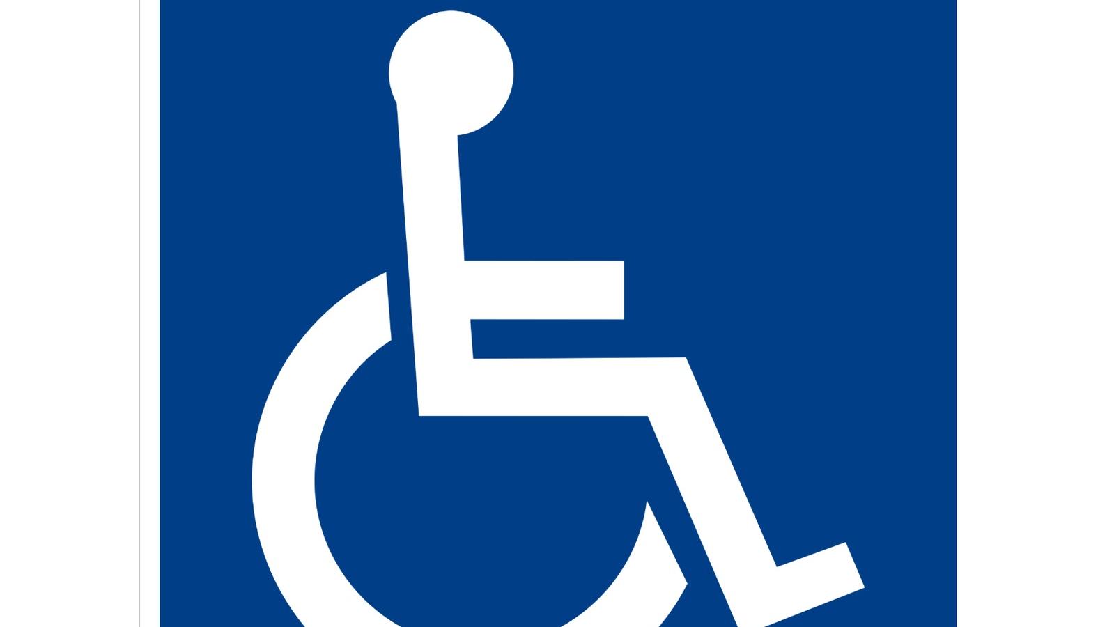 Illustration of the international accessibility symbol. Person in wheelchair.