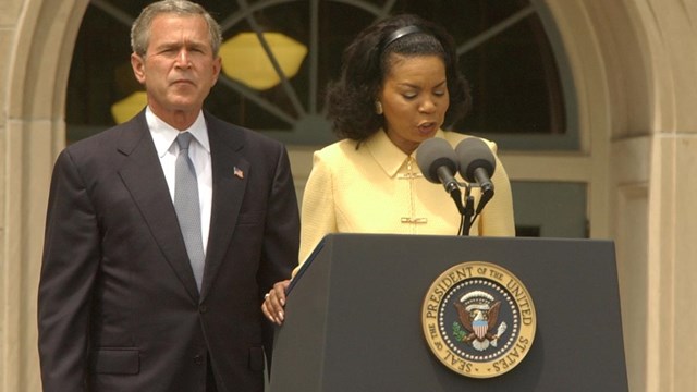 Cheryl Brown Henderson and President George W. Bush