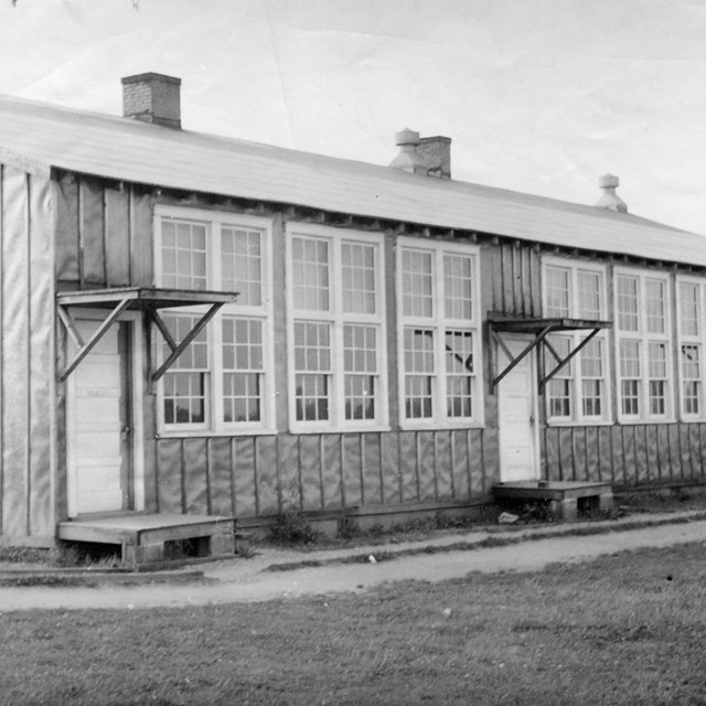 tar paper school building