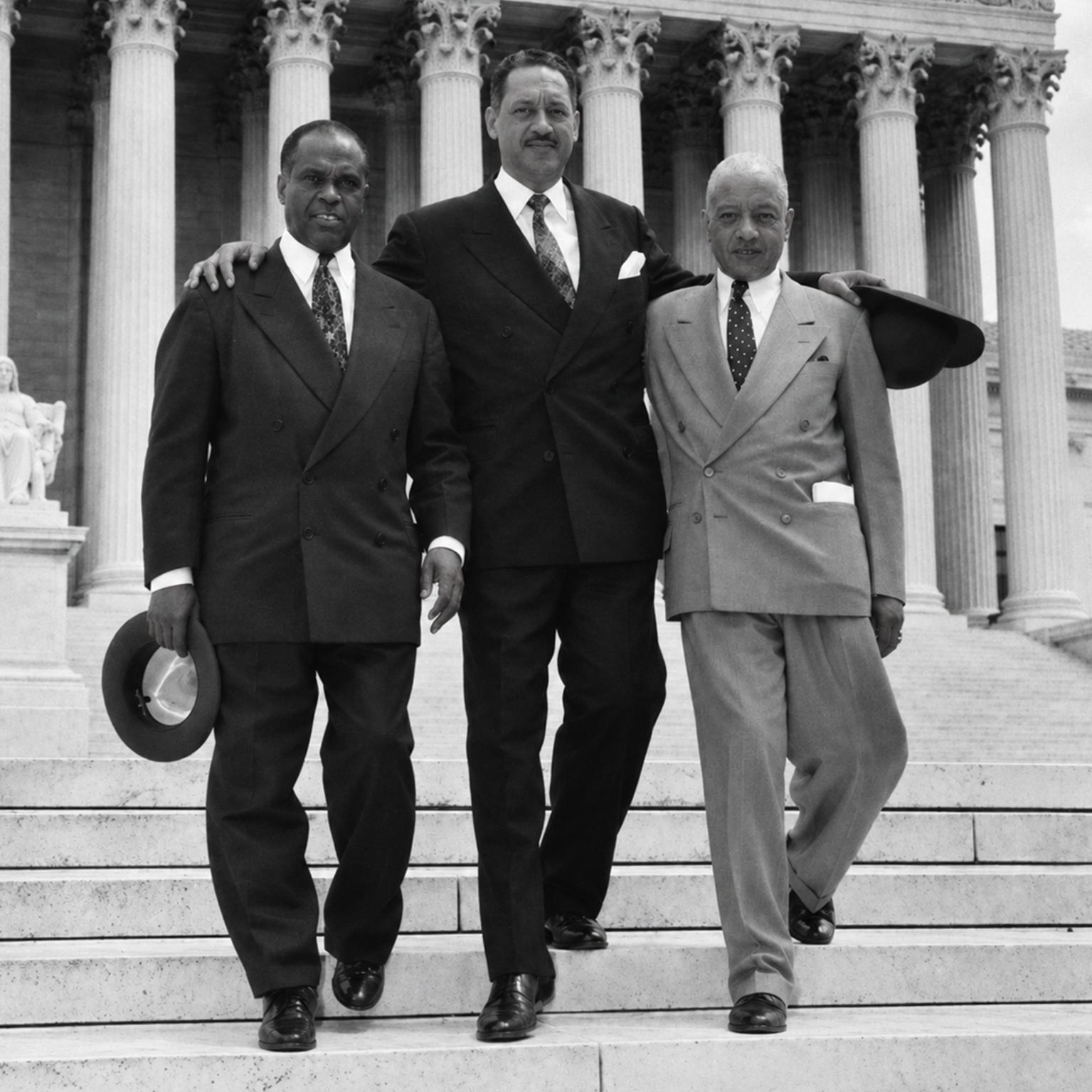 he NAACP legal team celebrates its victory in Brown v. Board of Education.
