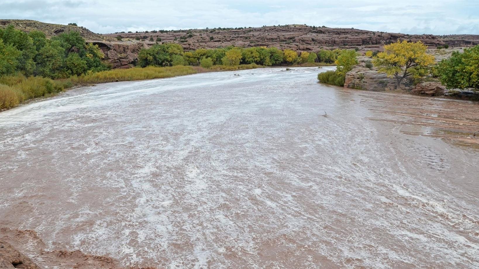Water running through the canyon