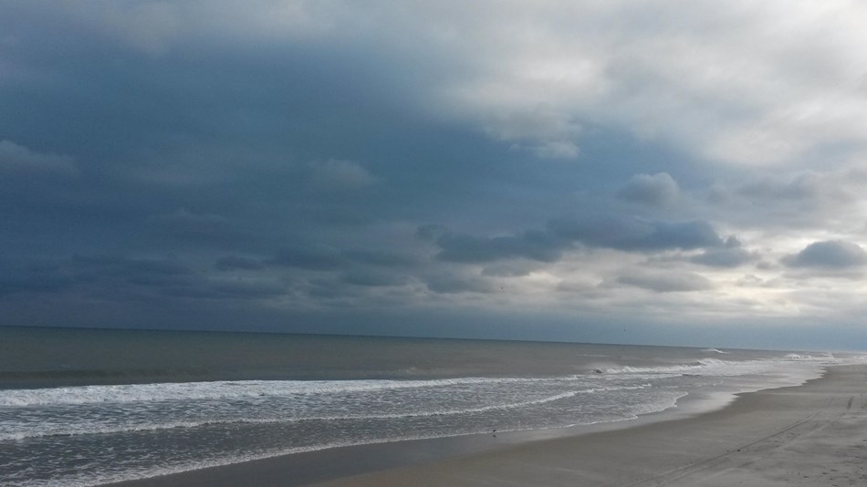 Storm rolling in over the ocean