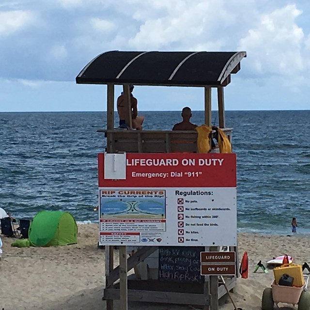 Lifeguard stand at beach