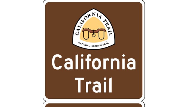 A trail sign with "California Trail, Historic Route"