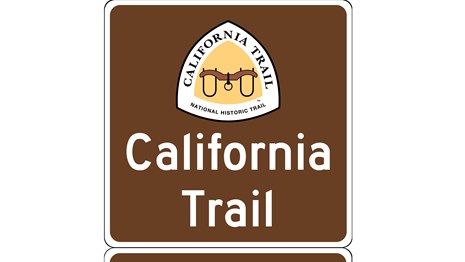 A trail sign with "California Trail, Historic Route"