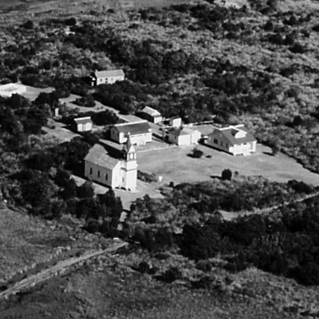 Aerial photo of Portsmouth Village taken in 1980s.