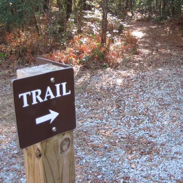 A trail marker.