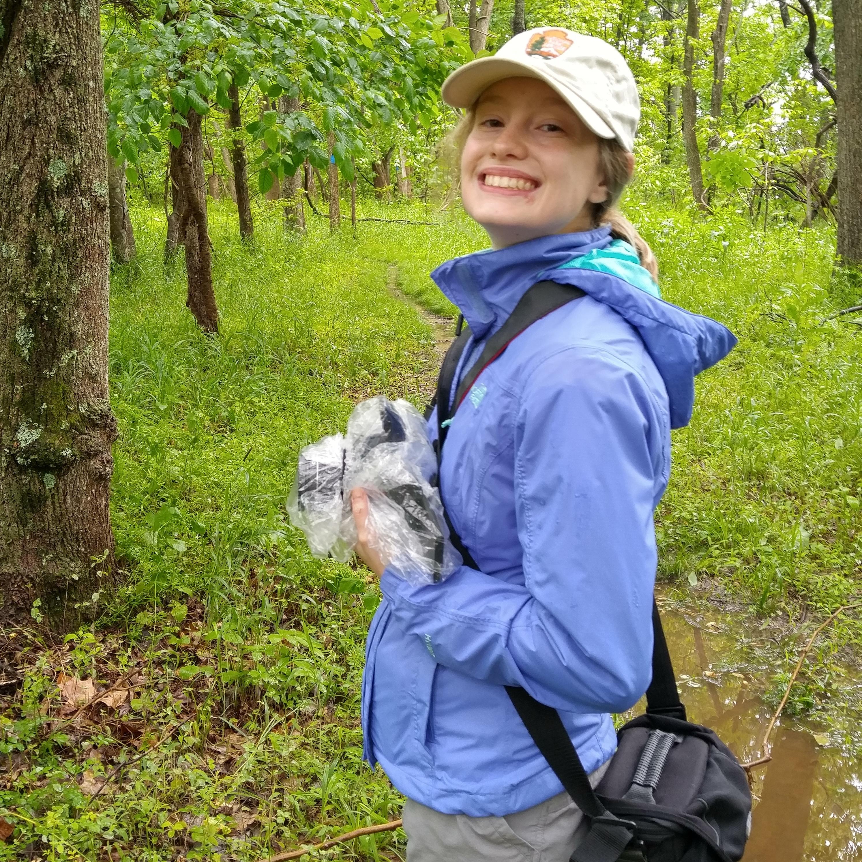 Sarah hiking at Piscataway Park in Maryland
