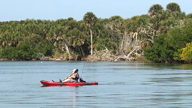 Kayaker on the lagoon.