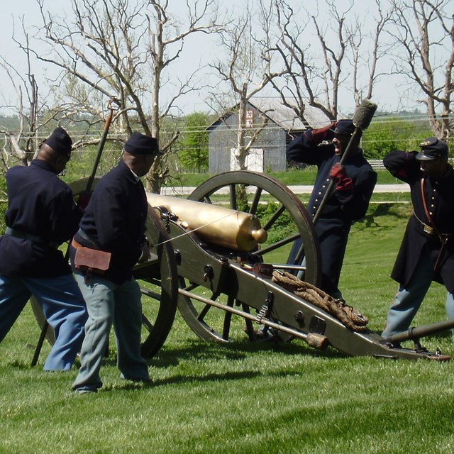 12th USCHA reenactors firing demonstration