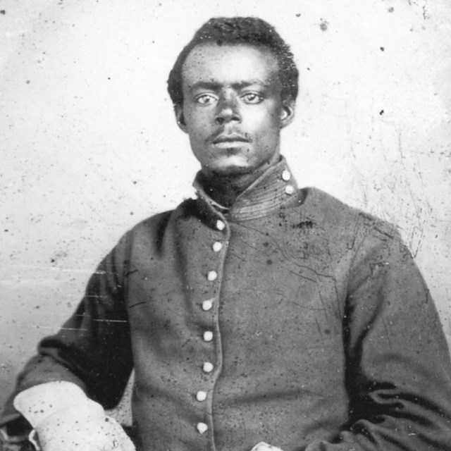 Pvt. Samuel Truehart, 5th US Colored Cavalry, during the Civil War.