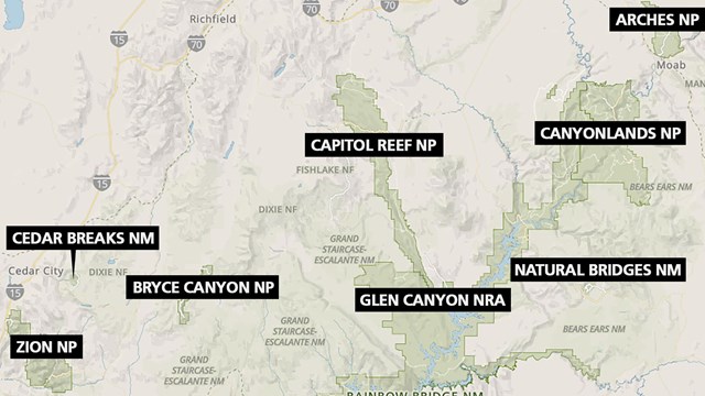 A map of southern Utah