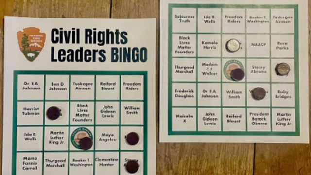 Bingo card, titled Civil Rights BINGO