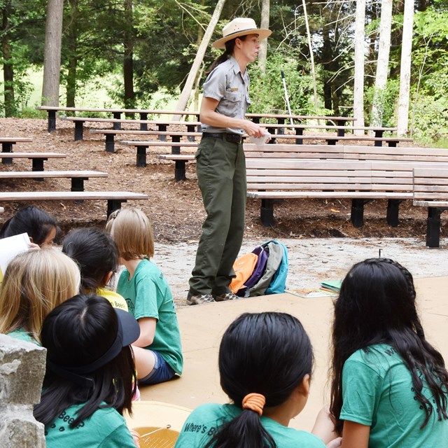 Ranger shares a lesson with students