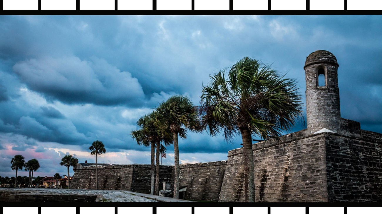 image of castillo de san marcos with film type frame